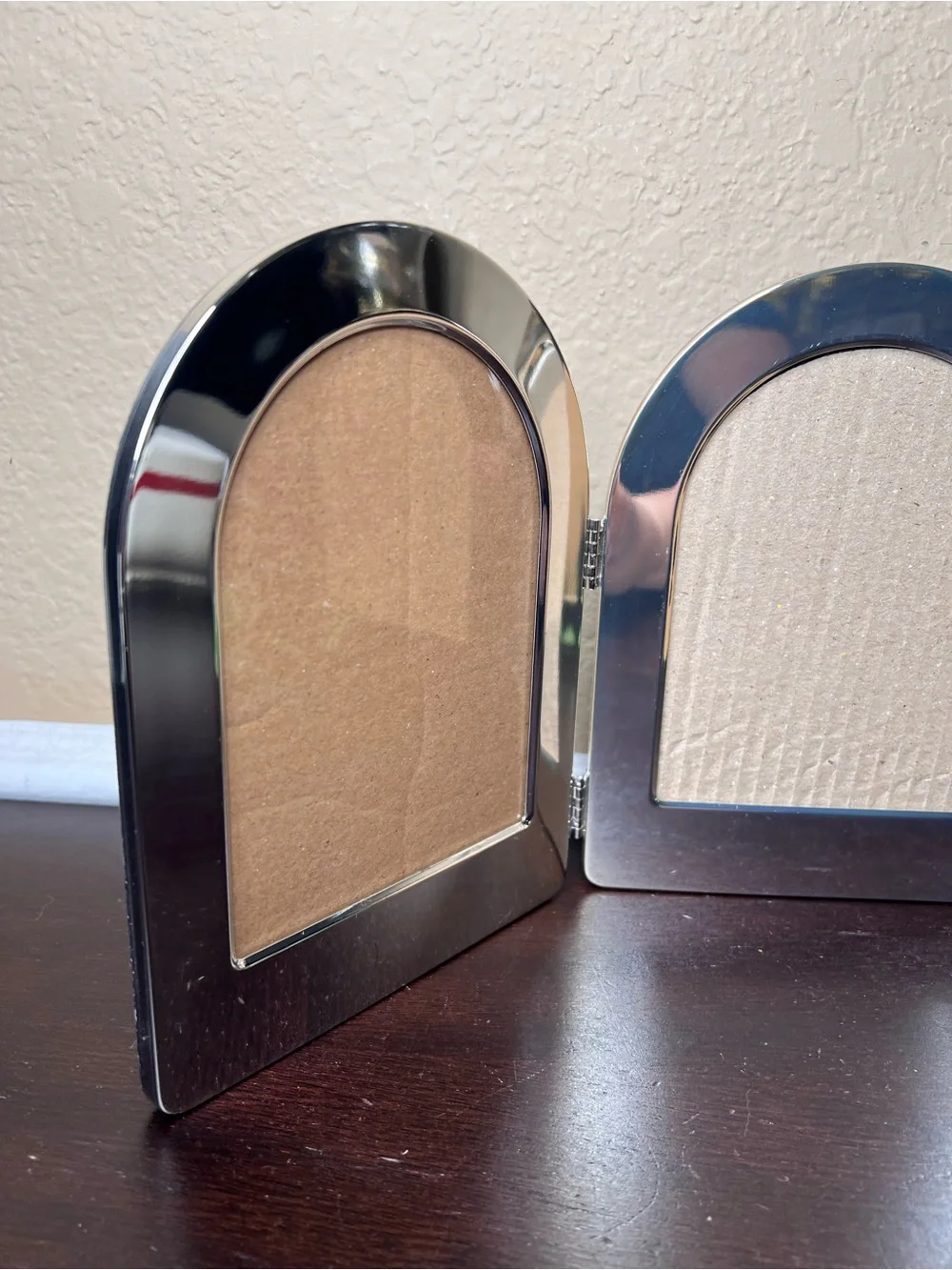 Vintage 1980s Godinger Arch Triptych Photo Frame, Art Deco Revival